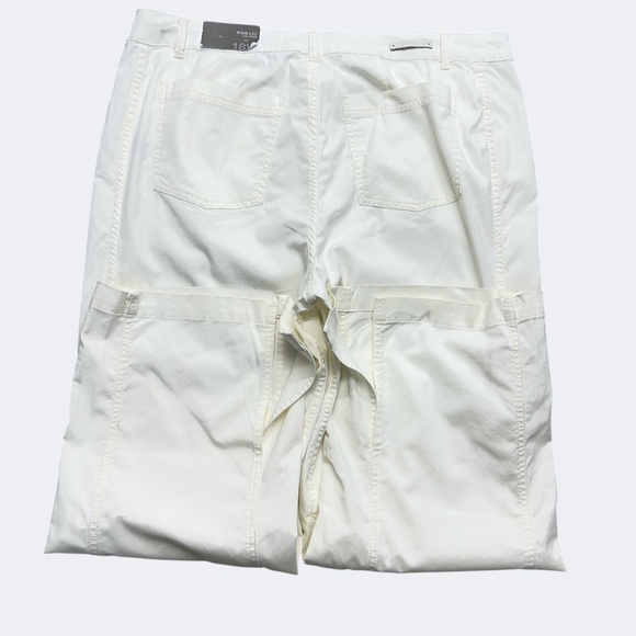 Soft Surroundings Pants Womens 18W Cream White Driftwood Wide Leg Split Hem NWT - Picture 5 of 13